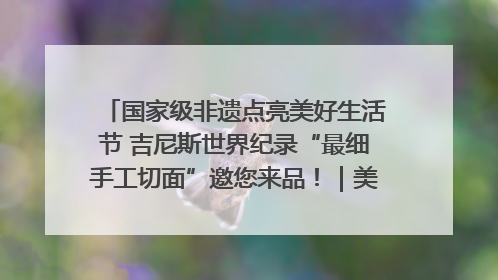 国家级非遗点亮美好生活节 吉尼斯世界纪录“最细手工切面”邀您来品！｜美好生活有“盐”味