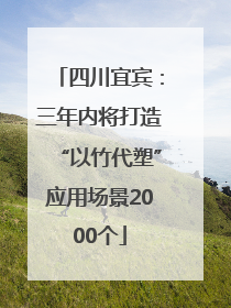 四川宜宾：三年内将打造“以竹代塑”应用场景2000个