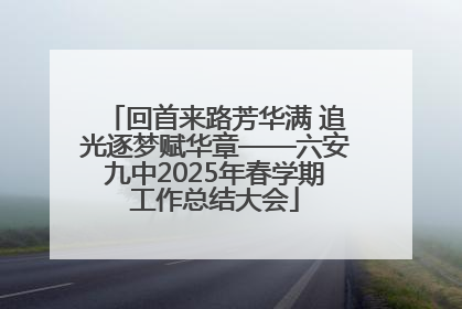 回首来路芳华满 追光逐梦赋华章——六安九中2025年春学期工作总结大会