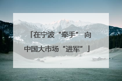 在宁波“牵手” 向中国大市场“进军”