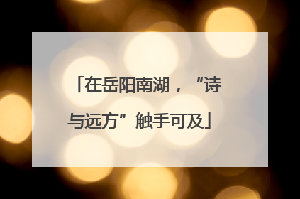 在岳阳南湖，“诗与远方”触手可及
