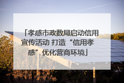 孝感市政数局启动信用宣传活动 打造“信用孝感”优化营商环境
