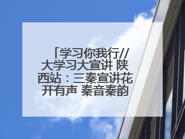 学习你我行//大学习大宣讲 陕西站：三秦宣讲花开有声 秦音秦韵“声”入人心