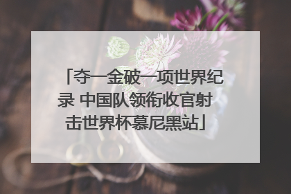 夺一金破一项世界纪录 中国队领衔收官射击世界杯慕尼黑站