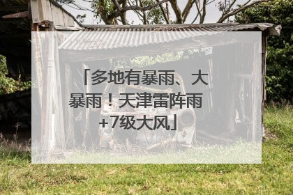 多地有暴雨、大暴雨！天津雷阵雨+7级大风