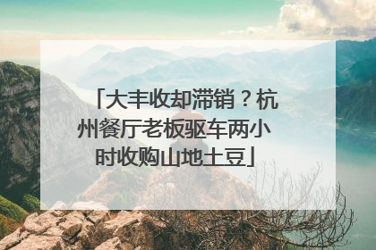 大丰收却滞销？杭州餐厅老板驱车两小时收购山地土豆