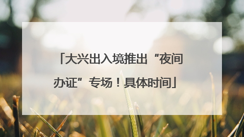 大兴出入境推出“夜间办证”专场！具体时间