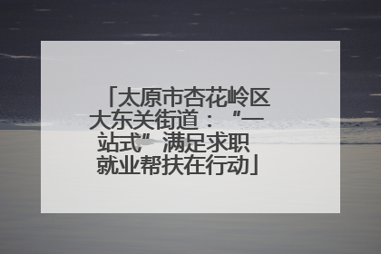 太原市杏花岭区大东关街道：“一站式”满足求职 就业帮扶在行动