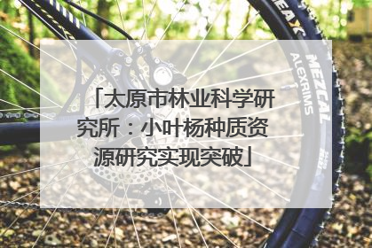 太原市林业科学研究所：小叶杨种质资源研究实现突破