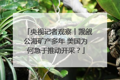 央视记者观察丨觊觎公海矿产多年 美国为何急于推动开采？