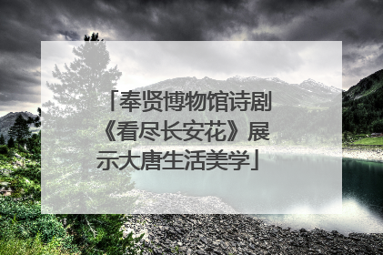 奉贤博物馆诗剧《看尽长安花》展示大唐生活美学
