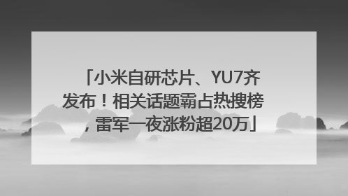 小米自研芯片、YU7齐发布！相关话题霸占热搜榜，雷军一夜涨粉超20万