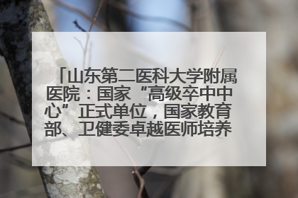 山东第二医科大学附属医院：国家“高级卒中中心”正式单位，国家教育部、卫健委卓越医师培养改革项目单位