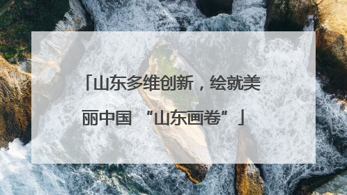 山东多维创新，绘就美丽中国 “山东画卷”