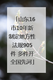 山东16市10年新制定地方性法规905件 多件开全国先河