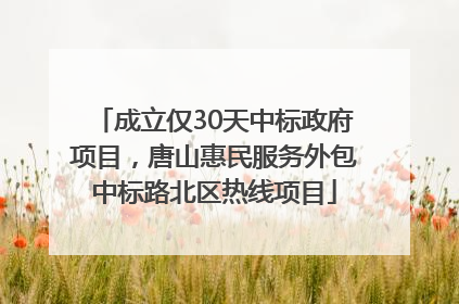 成立仅30天中标政府项目，唐山惠民服务外包中标路北区热线项目