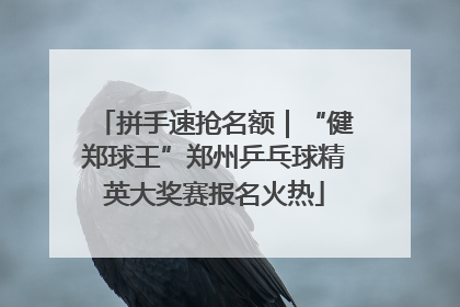 拼手速抢名额｜“健郑球王”郑州乒乓球精英大奖赛报名火热