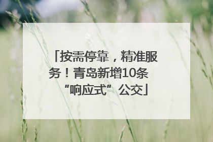 按需停靠，精准服务！青岛新增10条“响应式”公交