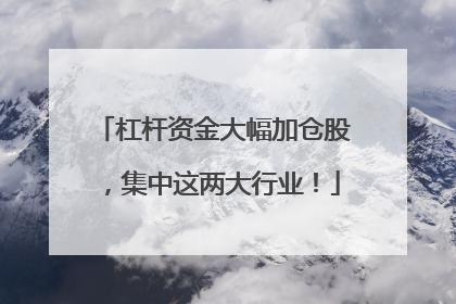 杠杆资金大幅加仓股，集中这两大行业！