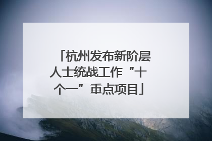 杭州发布新阶层人士统战工作“十个一”重点项目
