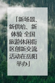 新场景、新供给、新体验 全国旅游休闲街区创新交流活动在岳阳举办