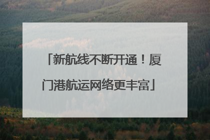新航线不断开通！厦门港航运网络更丰富