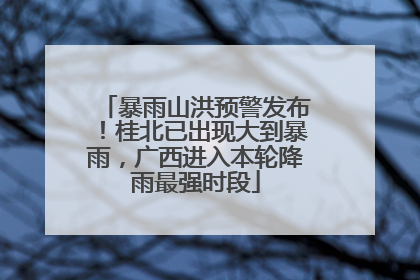 暴雨山洪预警发布！桂北已出现大到暴雨，广西进入本轮降雨最强时段