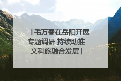 毛万春在岳阳开展专题调研 持续助推文科旅融合发展