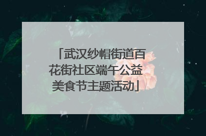 武汉纱帽街道百花街社区端午公益美食节主题活动