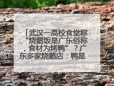 武汉一高校食堂称“烧鹅饭是广东俗称，食材为烤鸭”？广东多家烧鹅店：鸭是鸭鹅是鹅