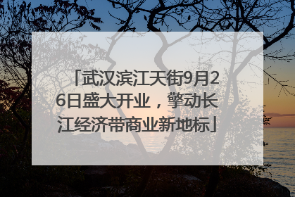 武汉滨江天街9月26日盛大开业，擎动长江经济带商业新地标