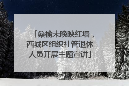 桑榆未晚映红墙，西城区组织社管退休人员开展主题宣讲