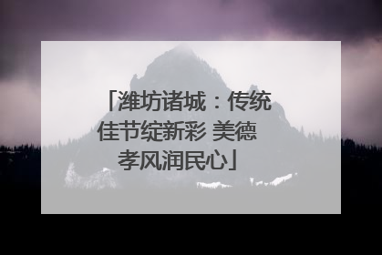 潍坊诸城：传统佳节绽新彩 美德孝风润民心