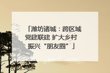 潍坊诸城：跨区域党建联建 扩大乡村振兴“朋友圈”