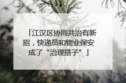 江汉区协同共治有新招，快递员和物业保安成了“治理搭子”