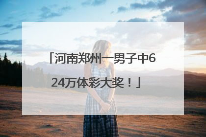 河南郑州一男子中624万体彩大奖！