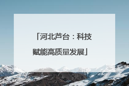河北芦台：科技赋能高质量发展