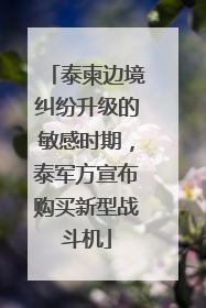 泰柬边境纠纷升级的敏感时期，泰军方宣布购买新型战斗机