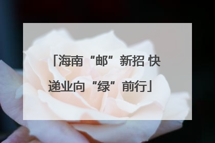 海南“邮”新招 快递业向“绿”前行