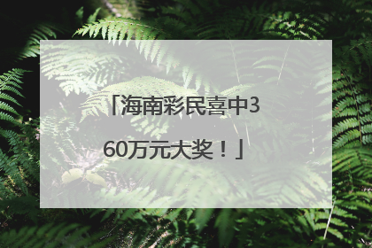 海南彩民喜中360万元大奖！