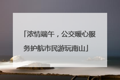 浓情端午，公交暖心服务护航市民游玩南山