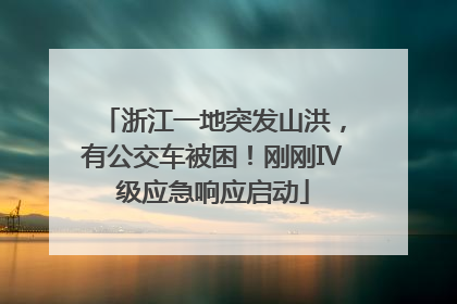 浙江一地突发山洪，有公交车被困！刚刚Ⅳ级应急响应启动