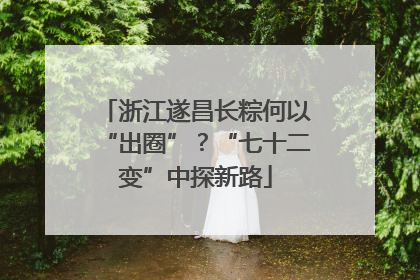 浙江遂昌长粽何以“出圈”？“七十二变”中探新路