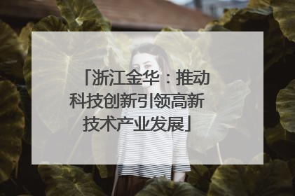 浙江金华：推动科技创新引领高新技术产业发展
