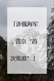 涉俄海军，普京“首次批准”