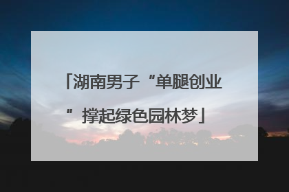 湖南男子“单腿创业”撑起绿色园林梦