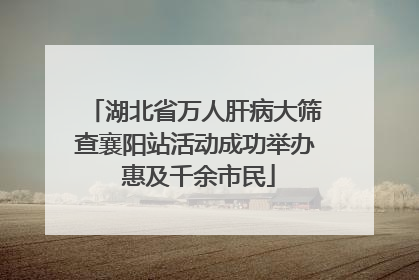 湖北省万人肝病大筛查襄阳站活动成功举办 惠及千余市民