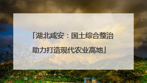 湖北咸安：国土综合整治助力打造现代农业高地