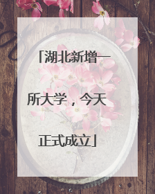 湖北新增一所大学，今天正式成立