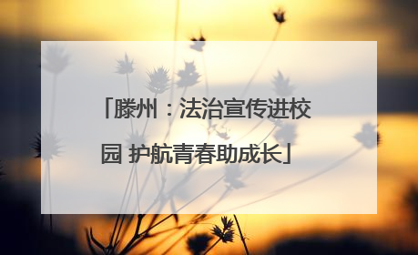 滕州：法治宣传进校园 护航青春助成长